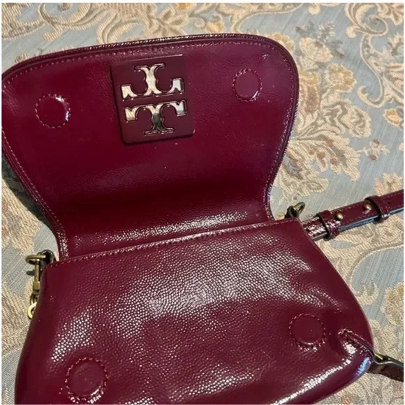 Tory Burch burgundy Leather Crossbody book Bag - Picture 2 of 3